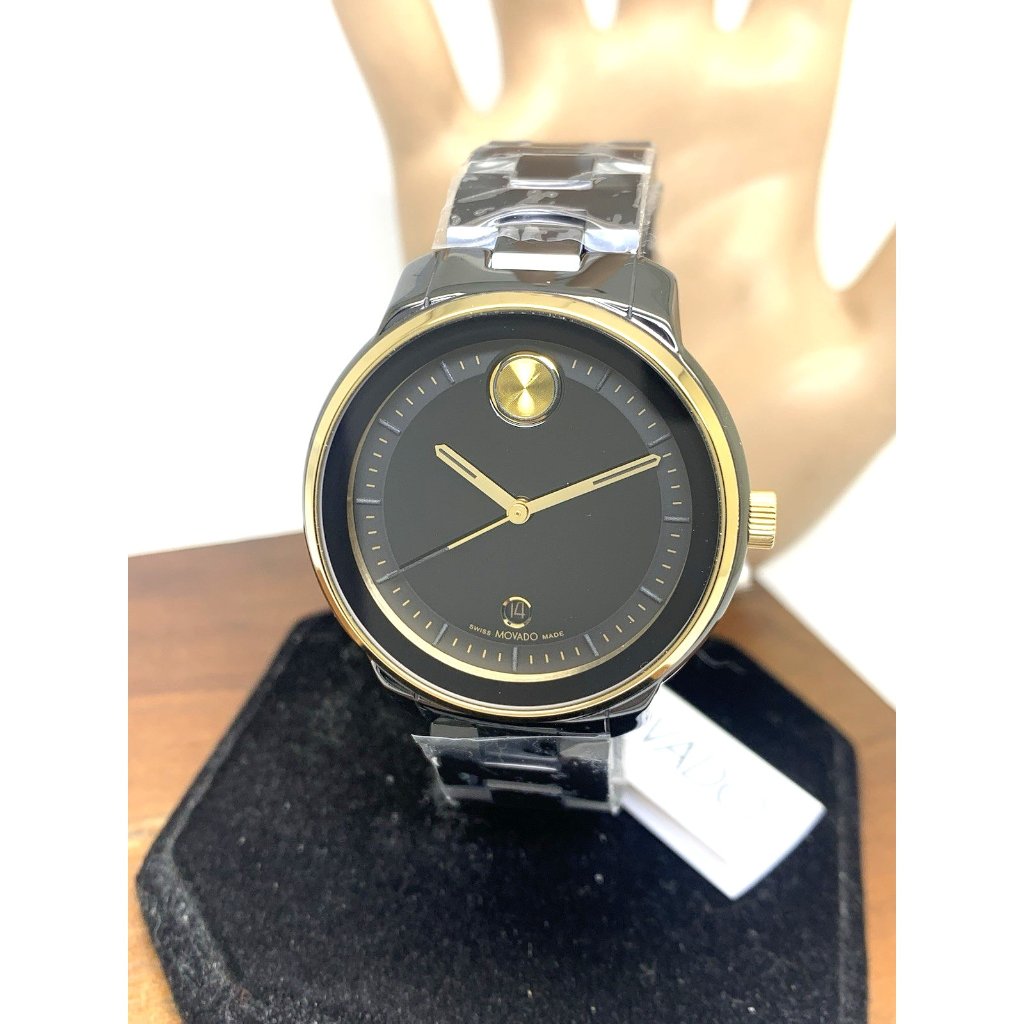 Movado Women's Watch 3600936 Bold Verso Swiss Quartz Gold Black Ceramic 38mm